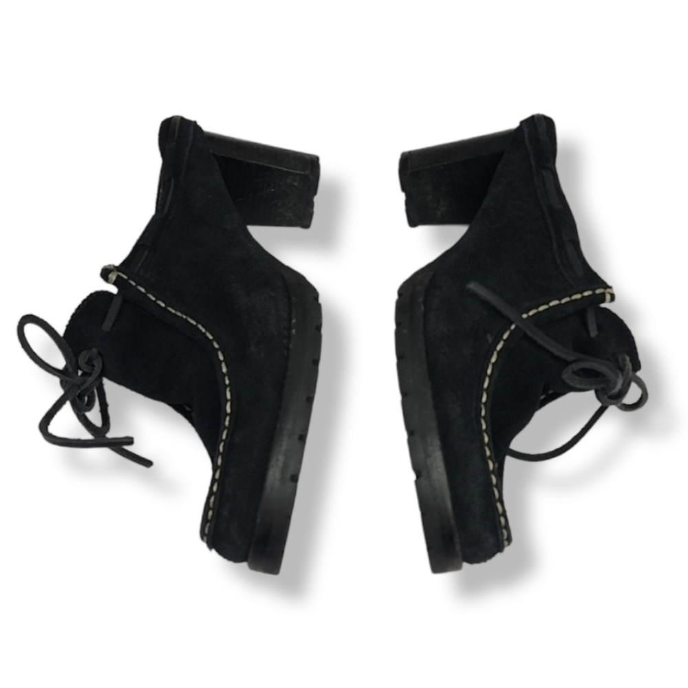 VINTAGE Y2K LRL RALPH LAUREN Mindi Suede Moccasin Mules 6 Clogs Vibram Lug Soles - Picture 11 of 16
